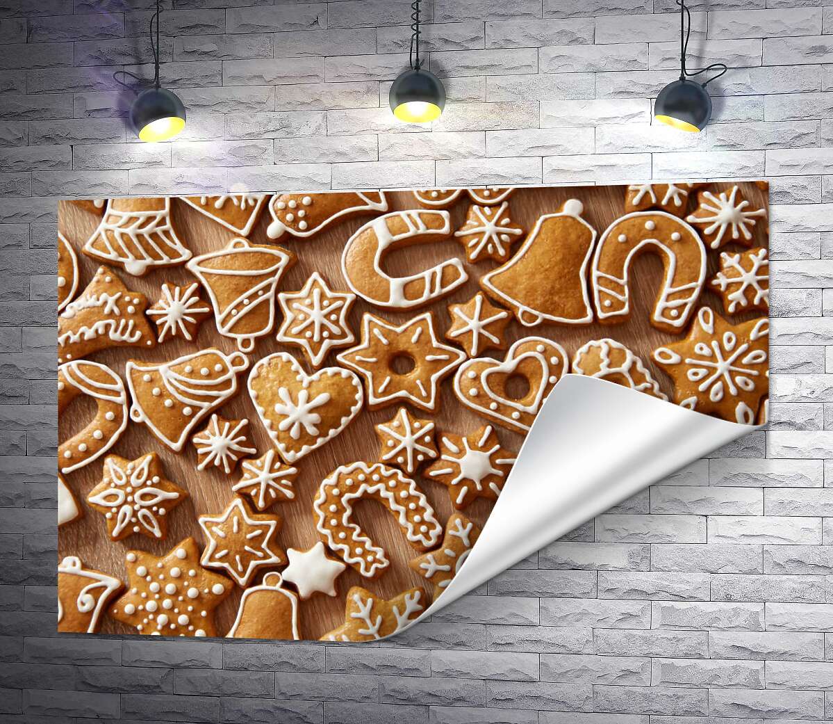 друк Різдвяний орнамент імбирного печива