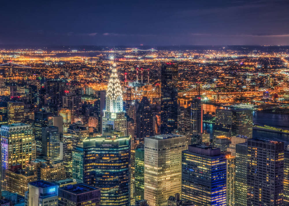 картина-постер Мозаика огней ночного Нью-Йорка