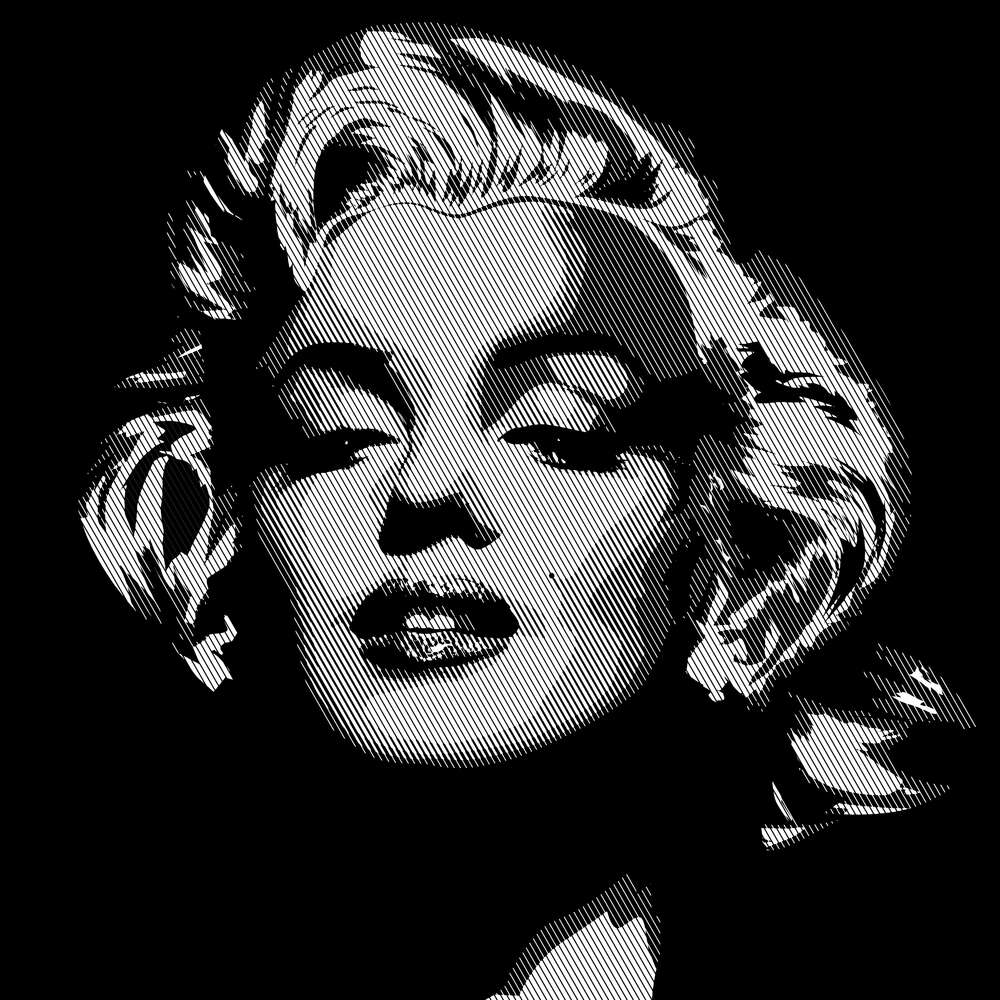 картина-постер Відтінки сірого у портреті легендарної Мерілін Монро (Marilyn Monroe)
