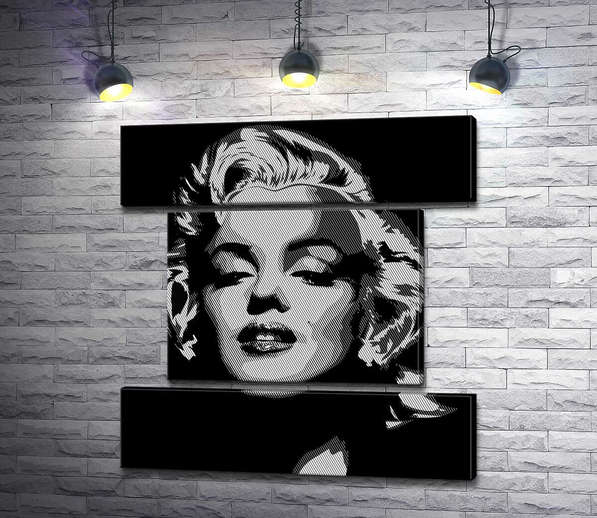 модульная картина Оттенки серого в портрете легендарной Мэрилин Монро (Marilyn Monroe) (Модуль №18)