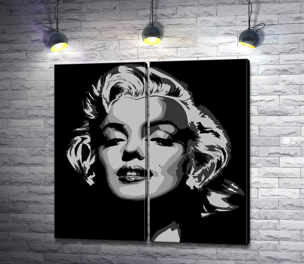 модульная картина Оттенки серого в портрете легендарной Мэрилин Монро (Marilyn Monroe)