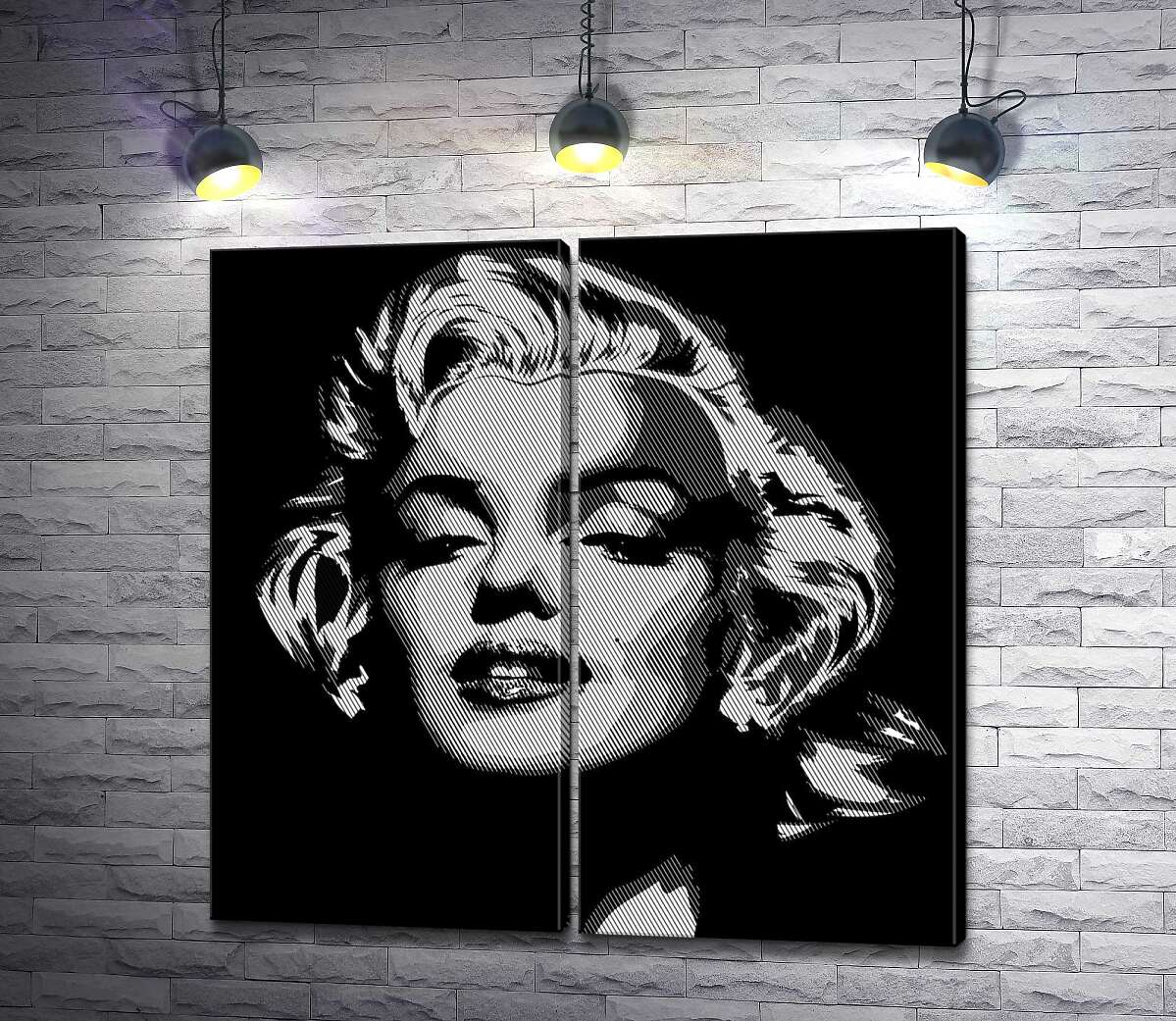 модульная картина Оттенки серого в портрете легендарной Мэрилин Монро (Marilyn Monroe) (Модуль №6)