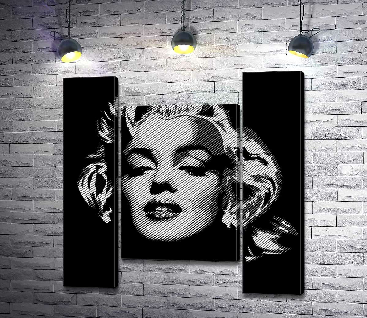 модульная картина Оттенки серого в портрете легендарной Мэрилин Монро (Marilyn Monroe) (Модуль №11)