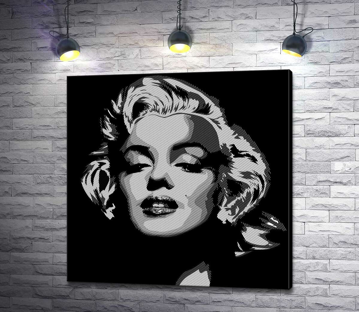 картина Оттенки серого в портрете легендарной Мэрилин Монро (Marilyn Monroe)