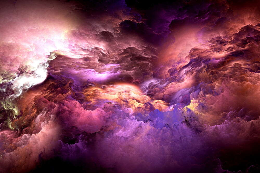 картина-постер Розовые переливы облачной абстракции