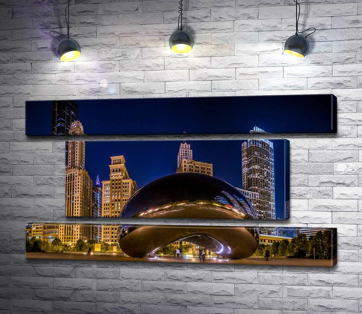 модульна картина "Хмарна брама" (Cloud Gate) в центрі шумного Чикаго (Модуль №18)