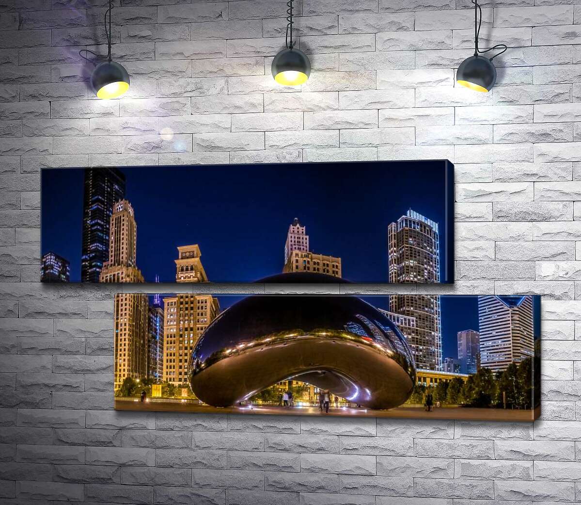 модульна картина "Хмарна брама" (Cloud Gate) в центрі шумного Чикаго (Модуль №8)