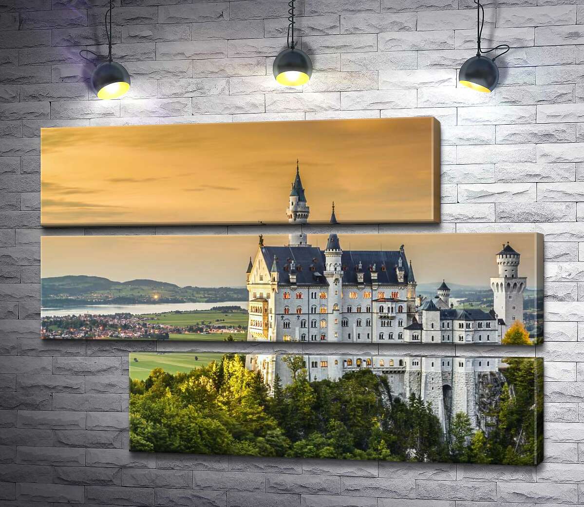 модульная картина Сказочный вид на "Замок лебедя" (Neuschwanstein) (Модуль №16)
