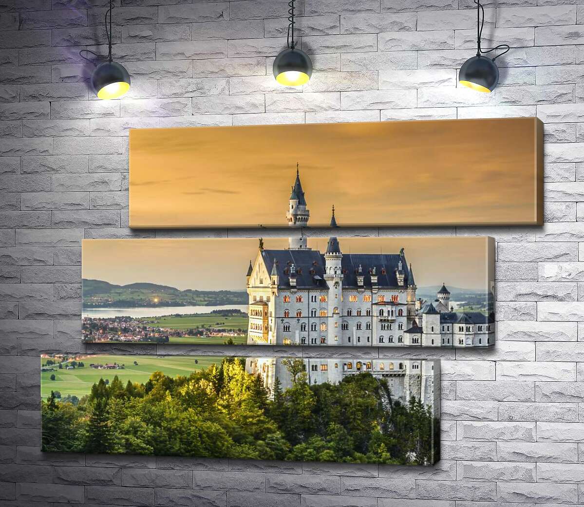 модульная картина Сказочный вид на "Замок лебедя" (Neuschwanstein) (Модуль №17)