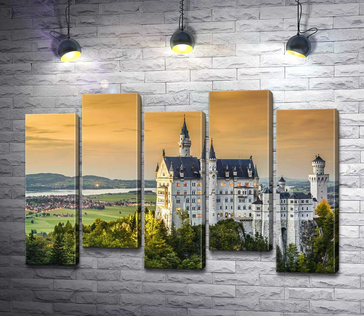 модульна картина Казковий краєвид на "Замок лебедя" (Neuschwanstein) (Модуль №30)