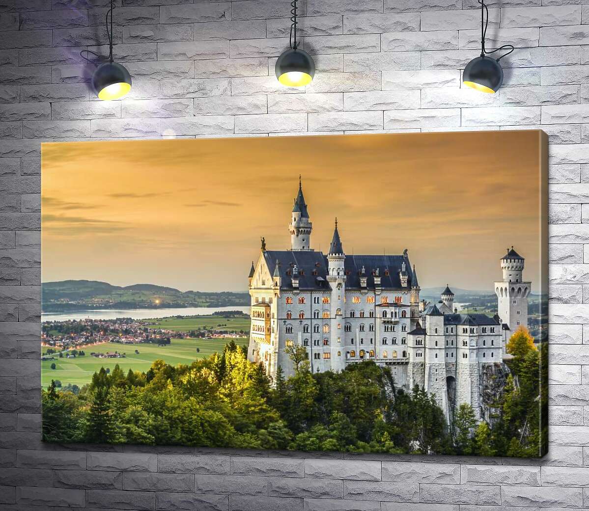 картина Казковий краєвид на "Замок лебедя" (Neuschwanstein)