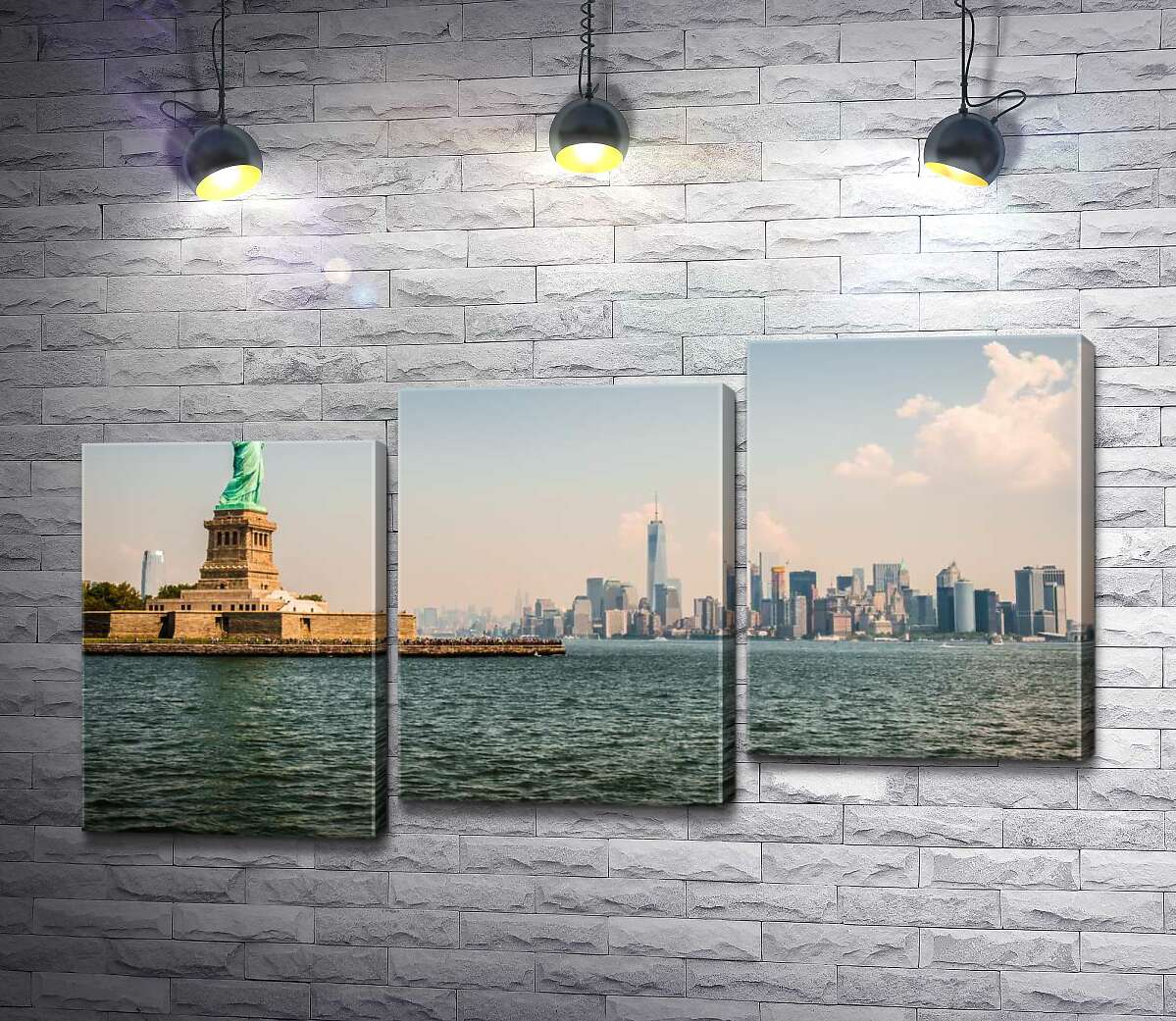модульная картина Статуя Свободы (Statue of Liberty) возвышается над водами залива (Модуль №14)