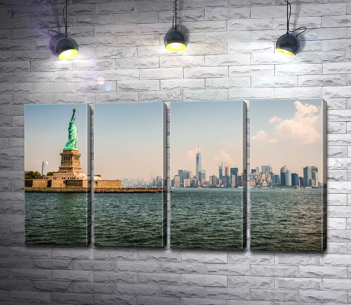 модульная картина Статуя Свободы (Statue of Liberty) возвышается над водами залива (Модуль №24)