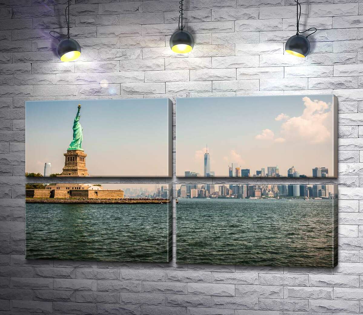 модульна картина Статуя Свободи (Statue of Liberty) височіє над водами затоки (Модуль №25)
