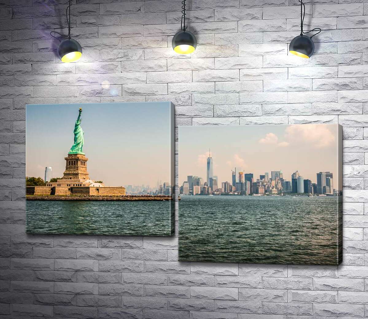 модульна картина Статуя Свободи (Statue of Liberty) височіє над водами затоки (Модуль №9)