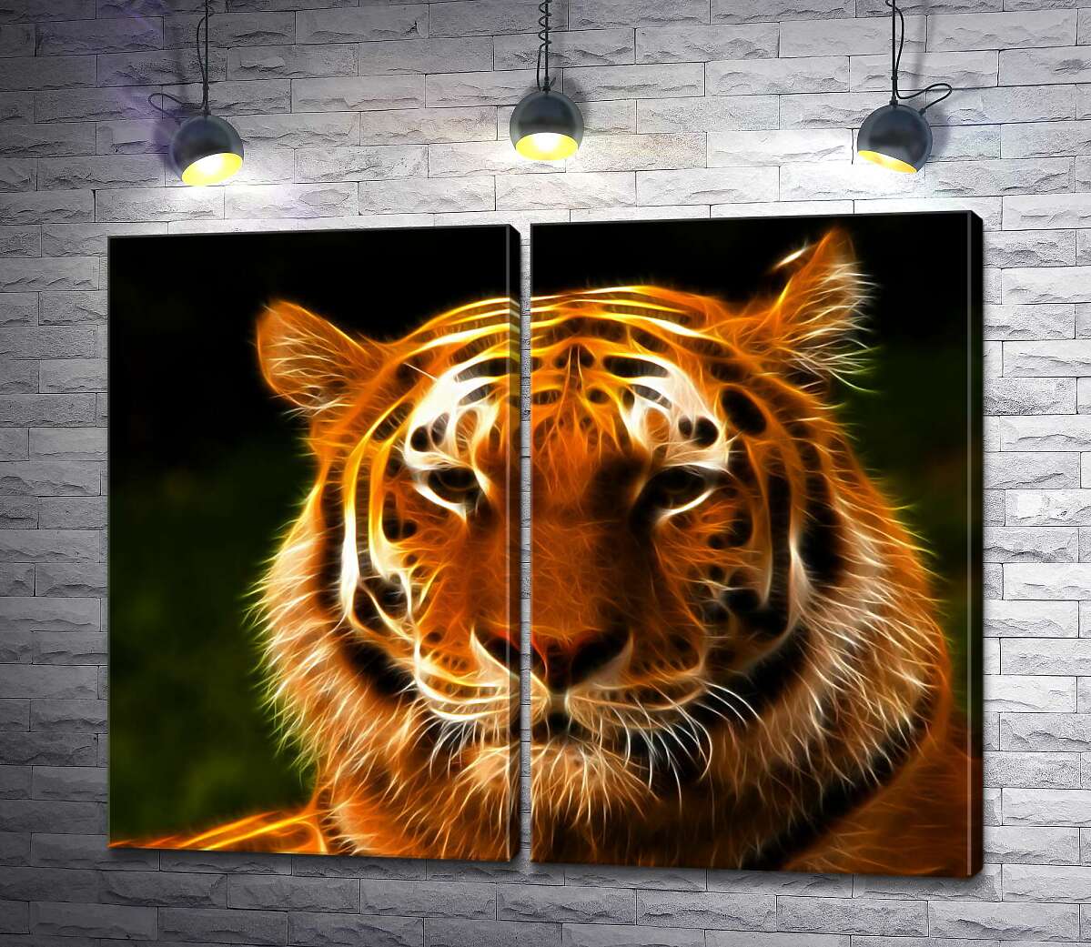 модульная картина Королевский силуэт тигра