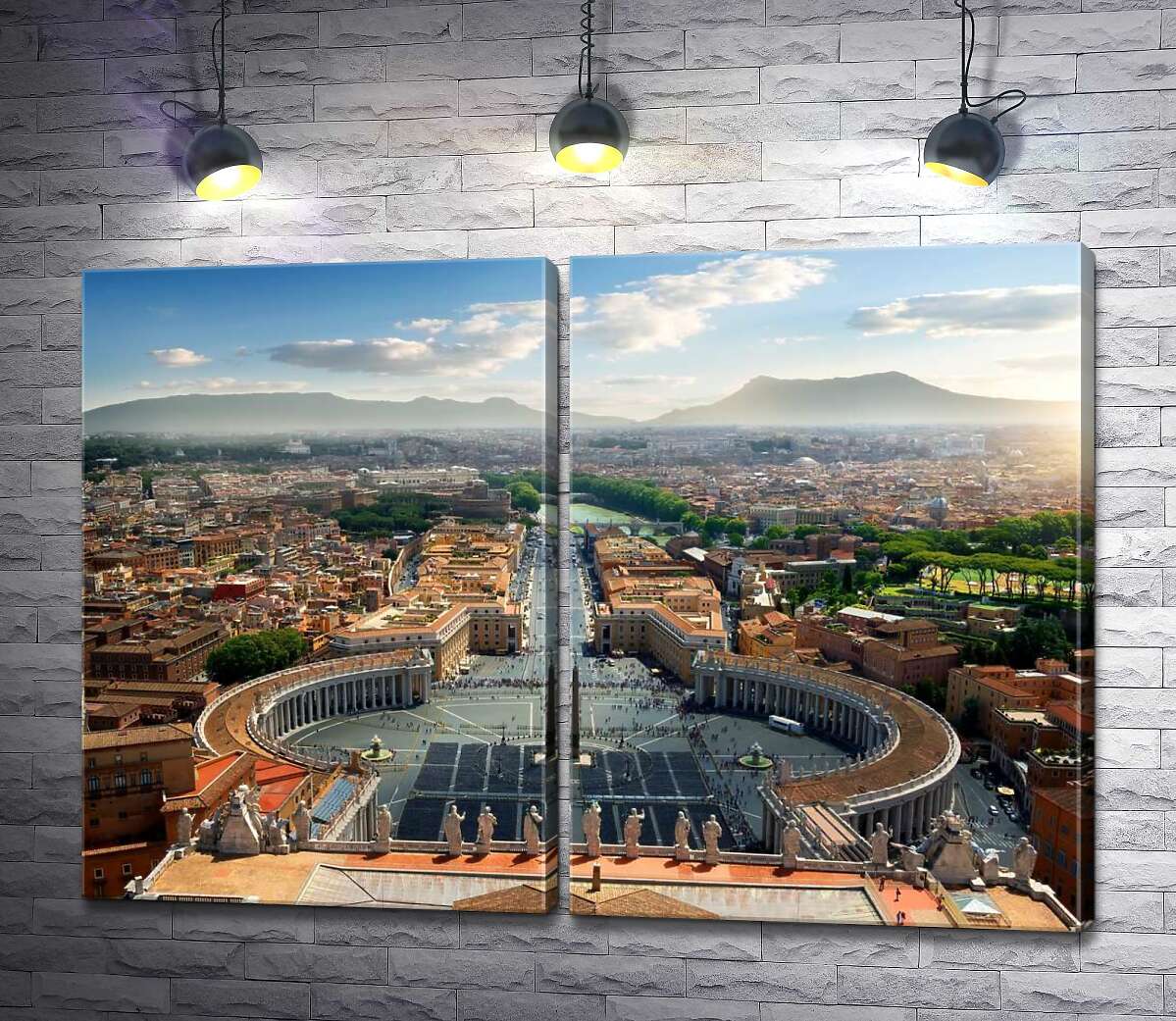 модульная картина Идеальная симметрия Площади Святого Петра (Saint Peter's Square) в Ватикане