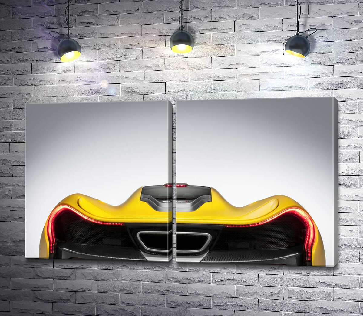 модульная картина Плавные изгибы бампера суперкара McLaren P1