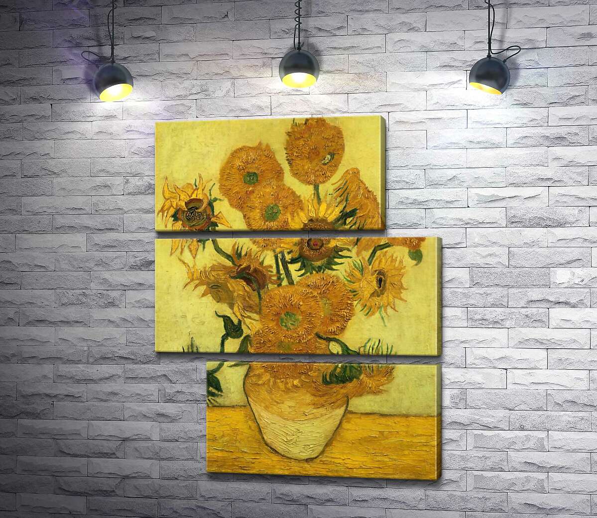 модульна картина Соняшники (Sunflowers) - Вінсент ван Гог (Vincent van Gogh)