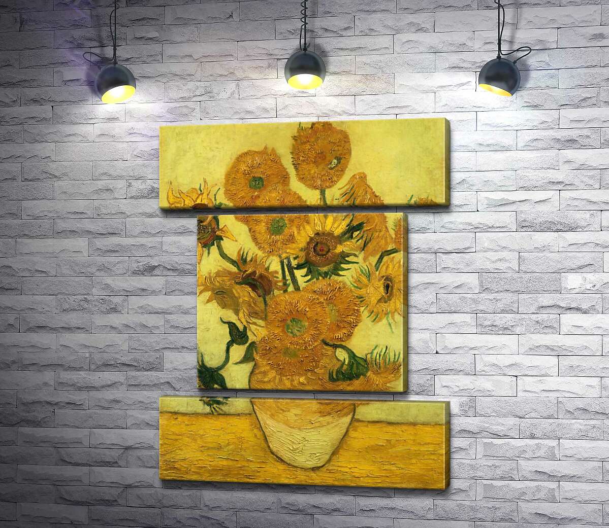 модульна картина Соняшники (Sunflowers) - Вінсент ван Гог (Vincent van Gogh)
