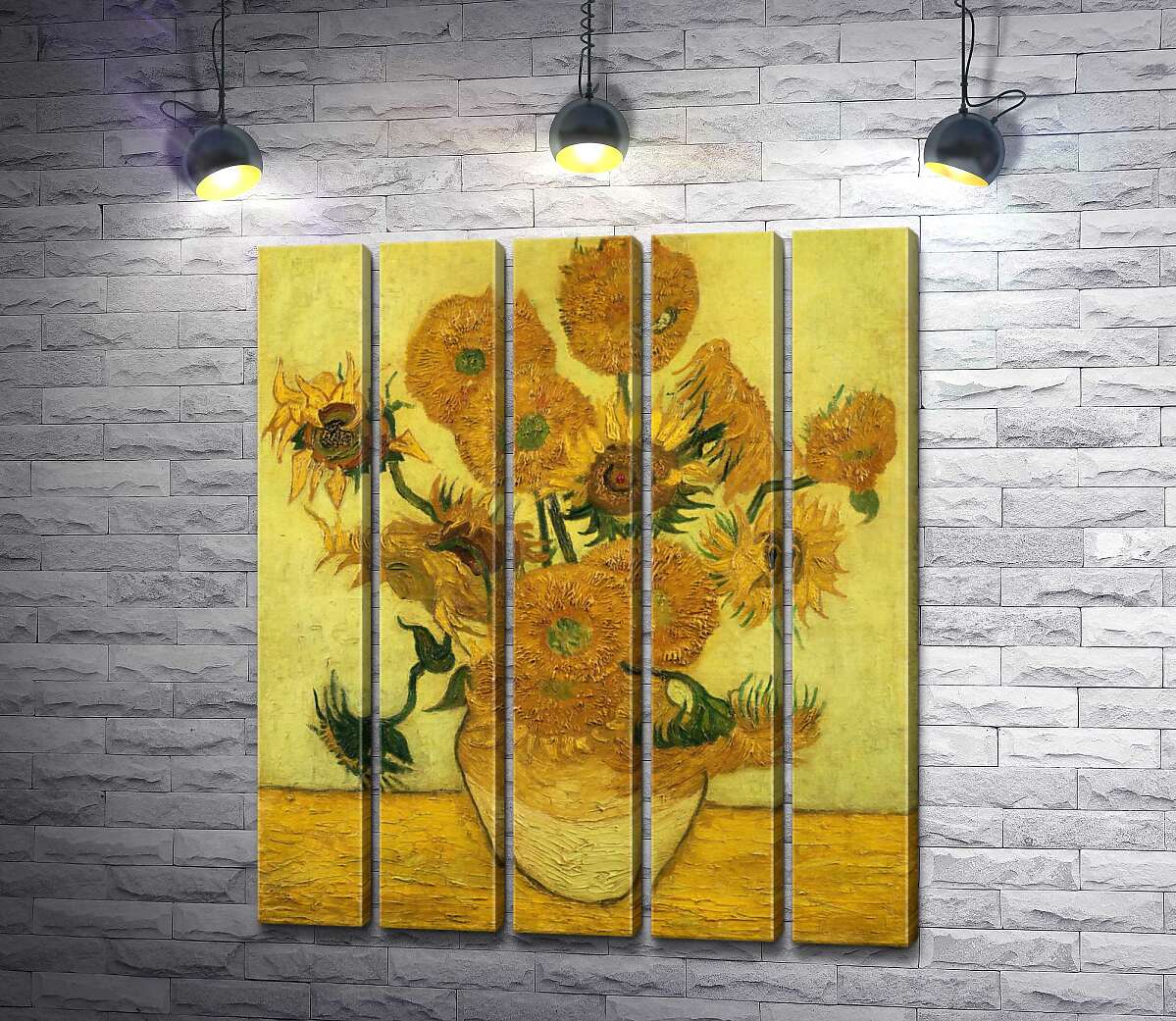 модульна картина Соняшники (Sunflowers) - Вінсент ван Гог (Vincent van Gogh)