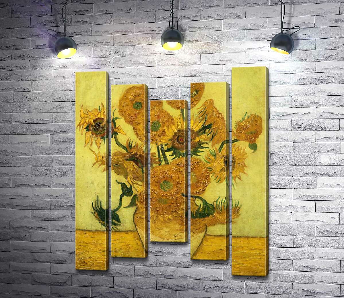 модульна картина Соняшники (Sunflowers) - Вінсент ван Гог (Vincent van Gogh)