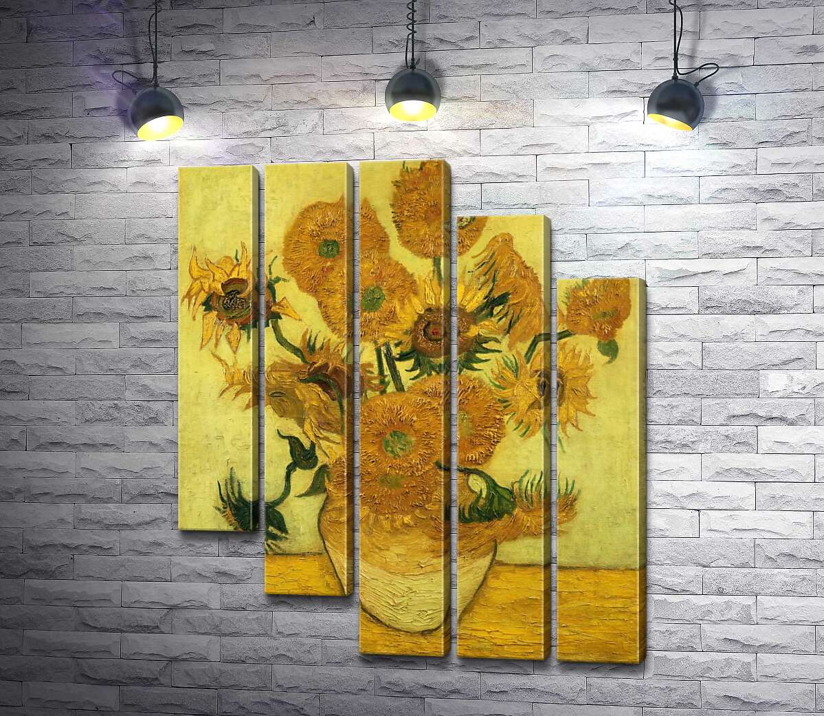 модульна картина Соняшники (Sunflowers) - Вінсент ван Гог (Vincent van Gogh)