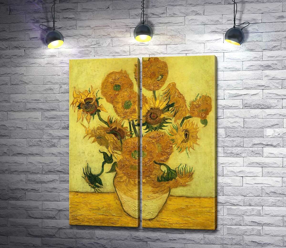 модульна картина Соняшники (Sunflowers) - Вінсент ван Гог (Vincent van Gogh)