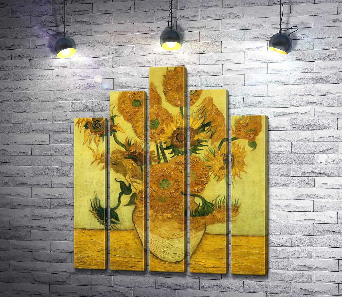 модульна картина Соняшники (Sunflowers) - Вінсент ван Гог (Vincent van Gogh)