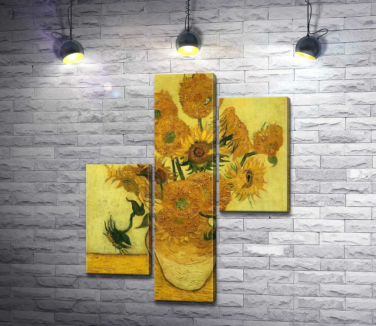 модульна картина Соняшники (Sunflowers) - Вінсент ван Гог (Vincent van Gogh)