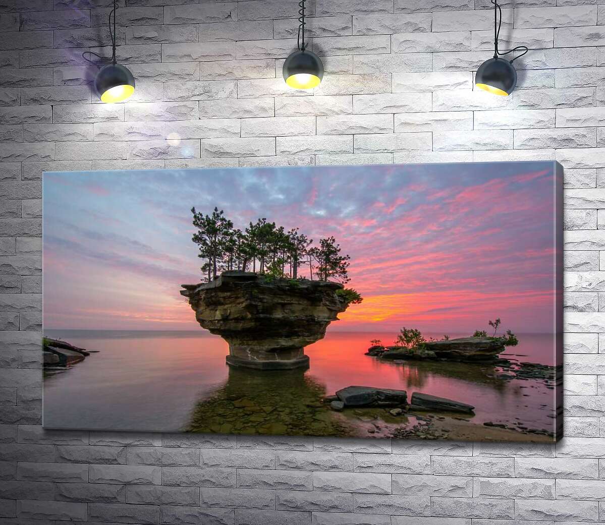 картина Коралловый рассвет на озере Мичиган