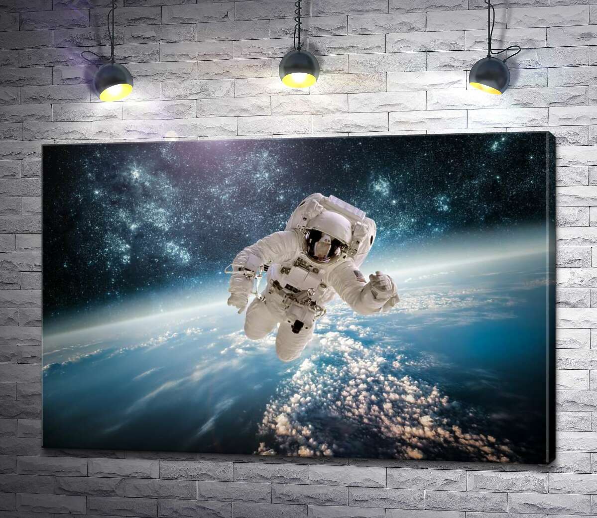 картина Політ космонавта над планетою