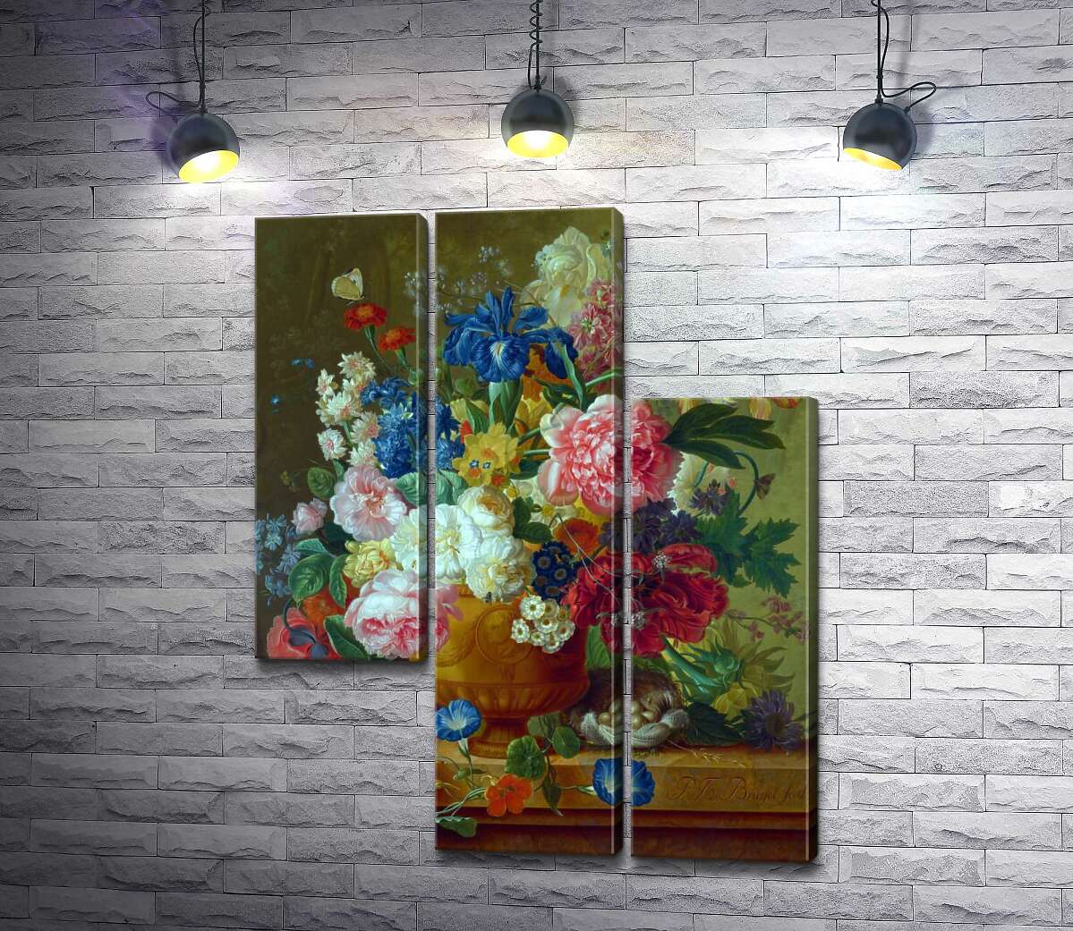 модульная картина Цветы в вазе (Flowers in a Vase) (Модуль №13) – Пауль Теодор ван Брюссель (Paul Theodor van Brussel)