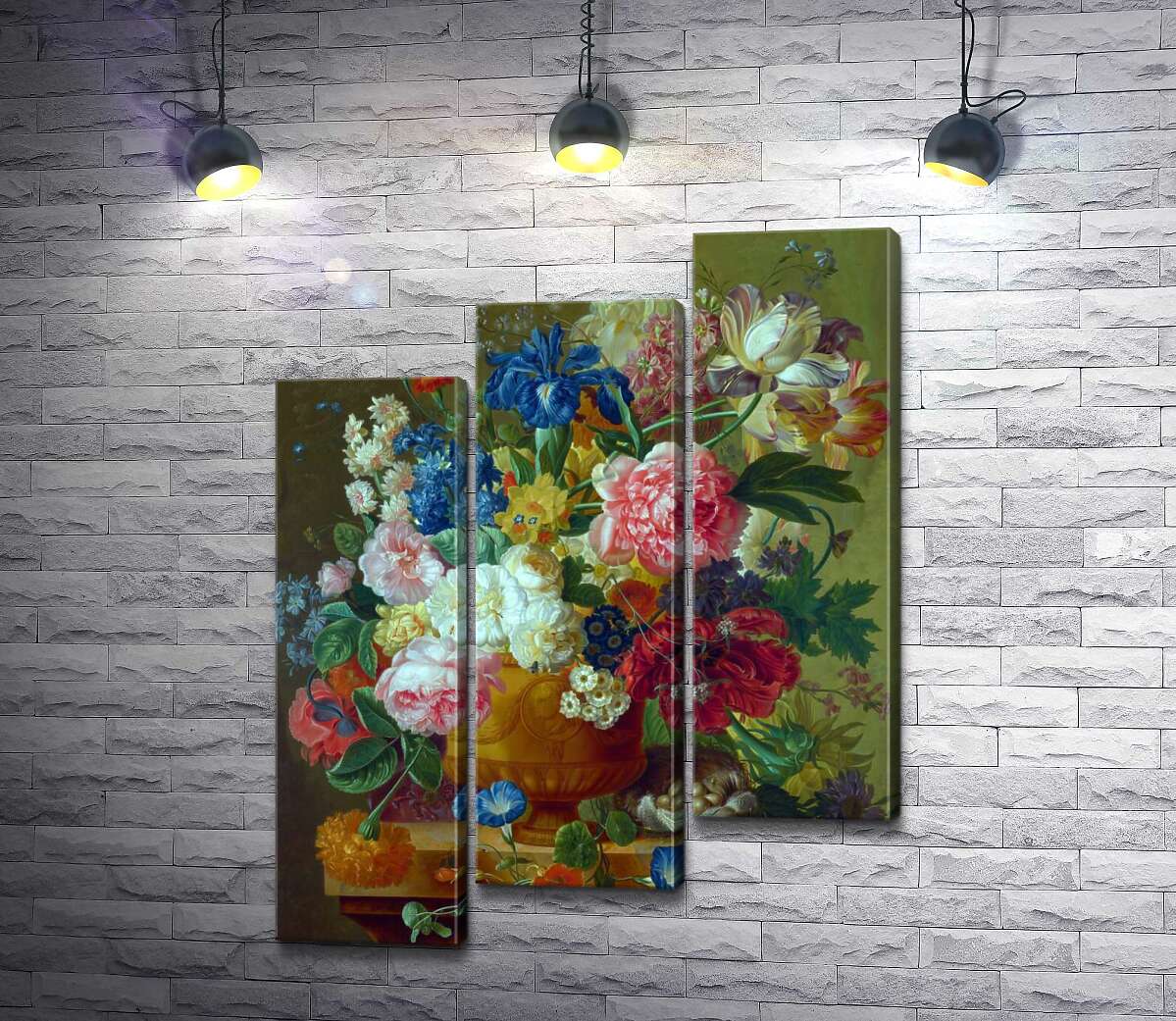 модульна картина Квіти в вазі (Flowers in a Vase) (Модуль №14) - Пауль Теодор ван Брюссель (Paul Theodor van Brussel)