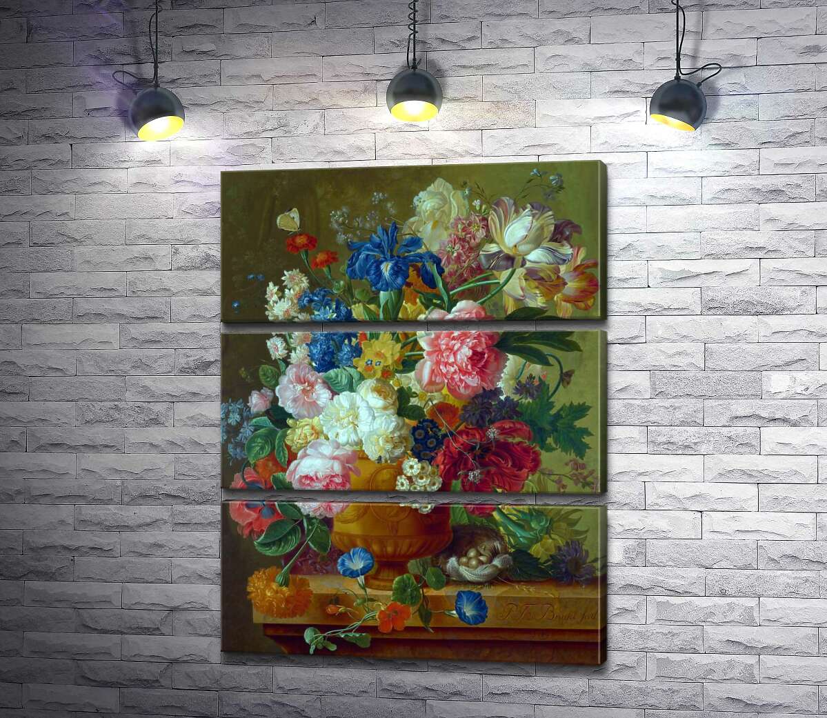 модульная картина Цветы в вазе (Flowers in a Vase) (Модуль №15) – Пауль Теодор ван Брюссель (Paul Theodor van Brussel)