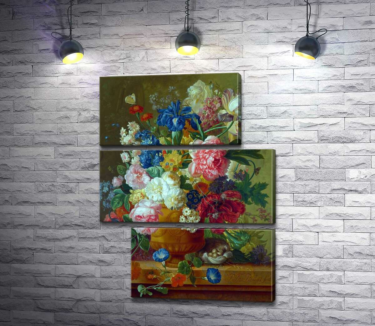 модульная картина Цветы в вазе (Flowers in a Vase) (Модуль №16) – Пауль Теодор ван Брюссель (Paul Theodor van Brussel)