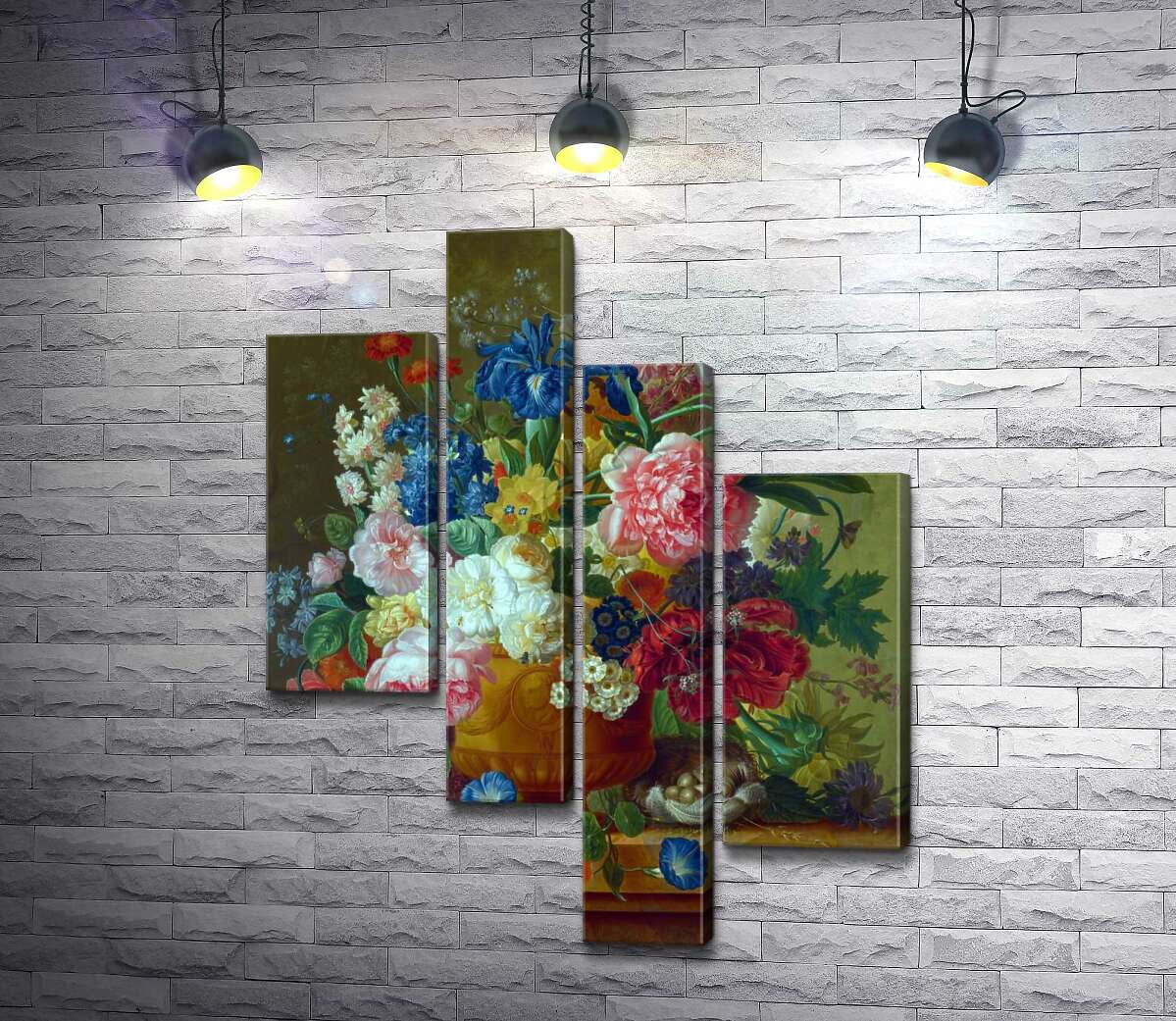 модульная картина Цветы в вазе (Flowers in a Vase) (Модуль №21) – Пауль Теодор ван Брюссель (Paul Theodor van Brussel)