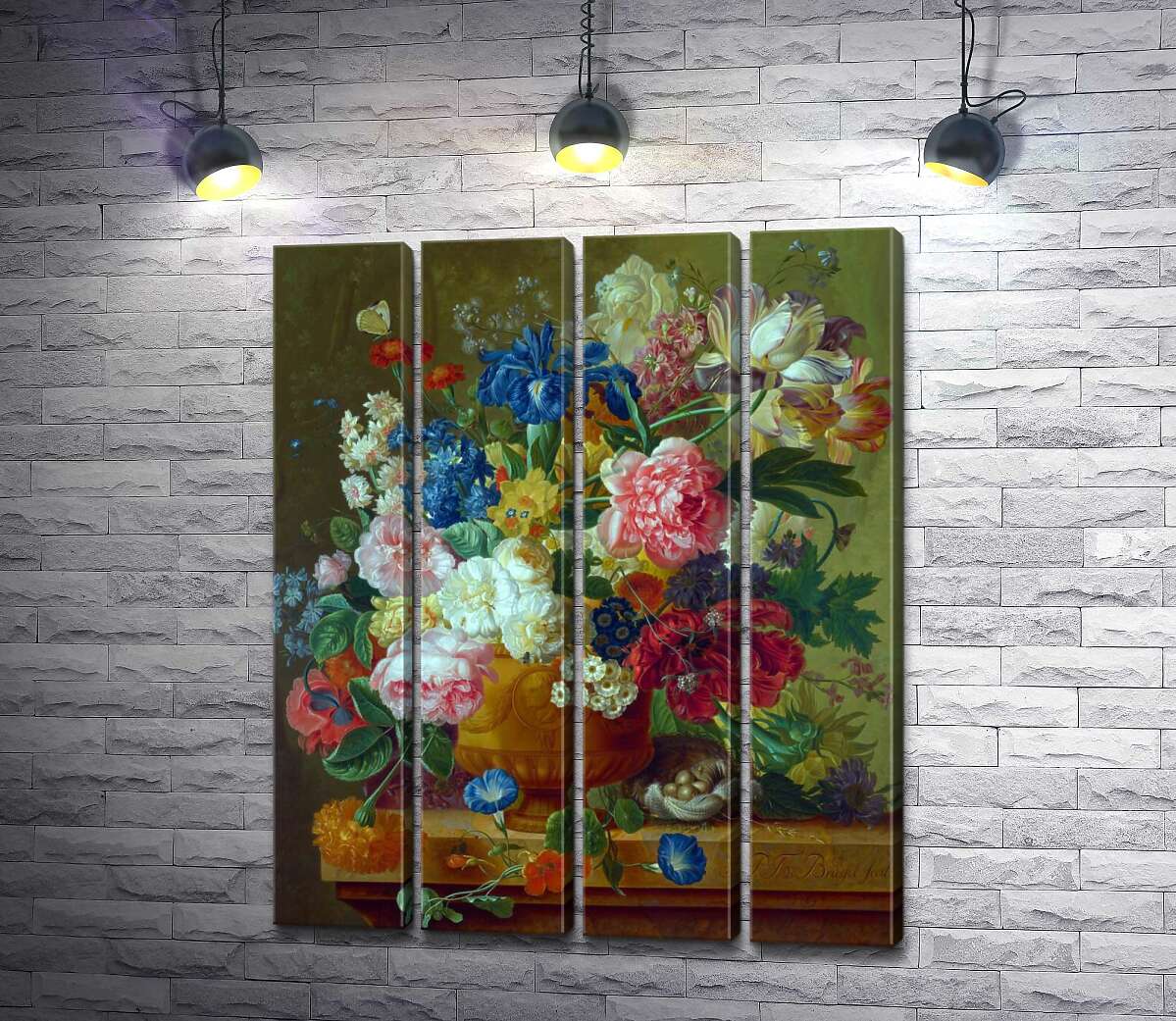 модульная картина Цветы в вазе (Flowers in a Vase) (Модуль №24) – Пауль Теодор ван Брюссель (Paul Theodor van Brussel)