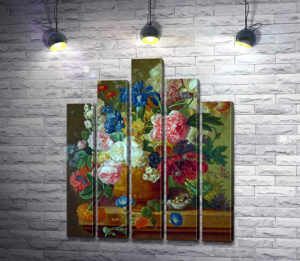 модульная картина Цветы в вазе (Flowers in a Vase) (Модуль №29) – Пауль Теодор ван Брюссель (Paul Theodor van Brussel)