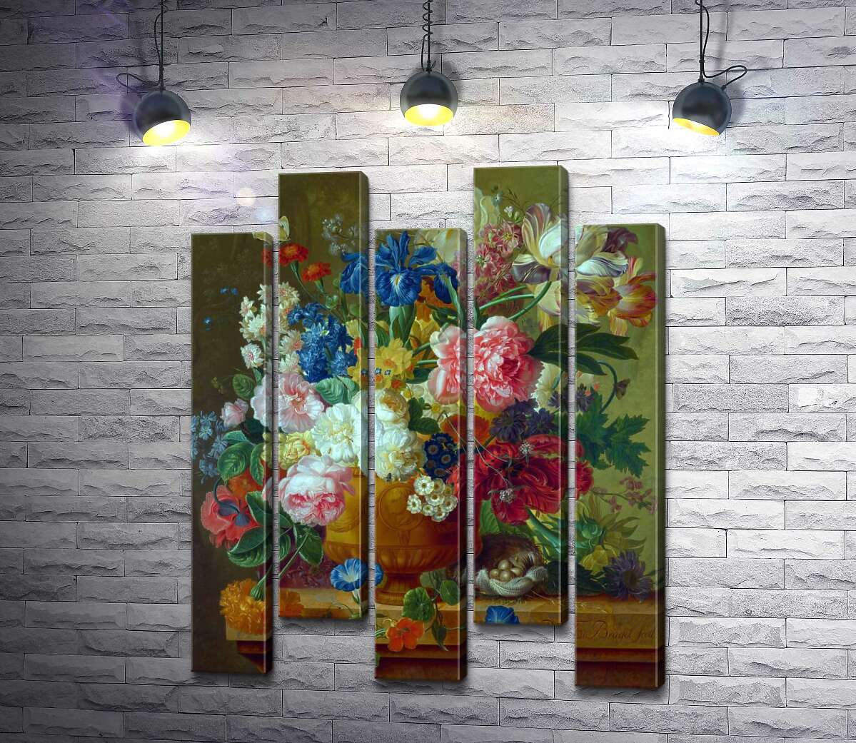 модульна картина Квіти в вазі (Flowers in a Vase) (Модуль №30) - Пауль Теодор ван Брюссель (Paul Theodor van Brussel)