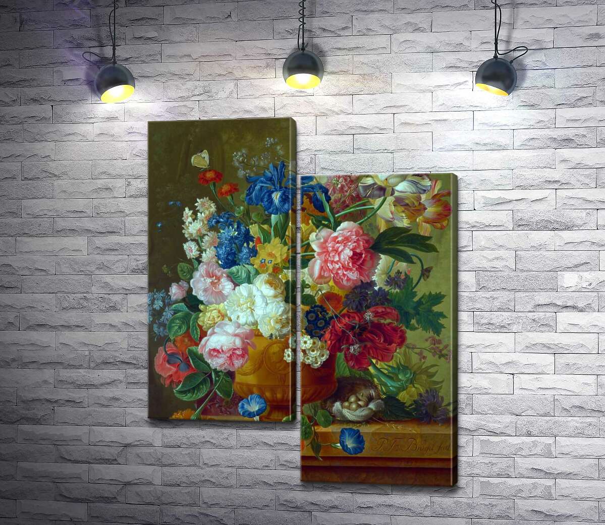 модульна картина Квіти в вазі (Flowers in a Vase) (Модуль №9) - Пауль Теодор ван Брюссель (Paul Theodor van Brussel)