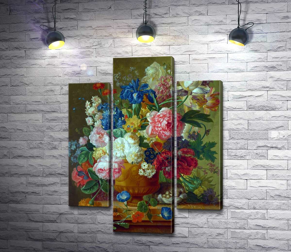 модульна картина Квіти в вазі (Flowers in a Vase) (Модуль №10) - Пауль Теодор ван Брюссель (Paul Theodor van Brussel)