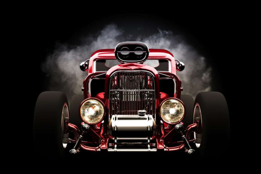 картина-постер Багряний бампер автомобіля Хот-род (Hot rod)