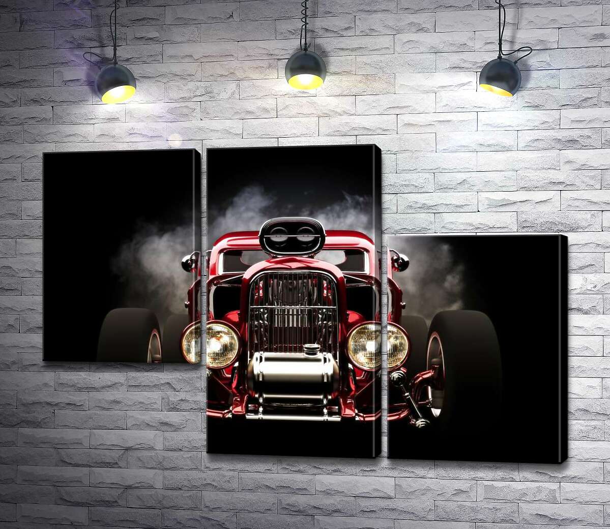 модульная картина Багровый бампер автомобиля Хот-род (Hot rod) (Модуль №13)