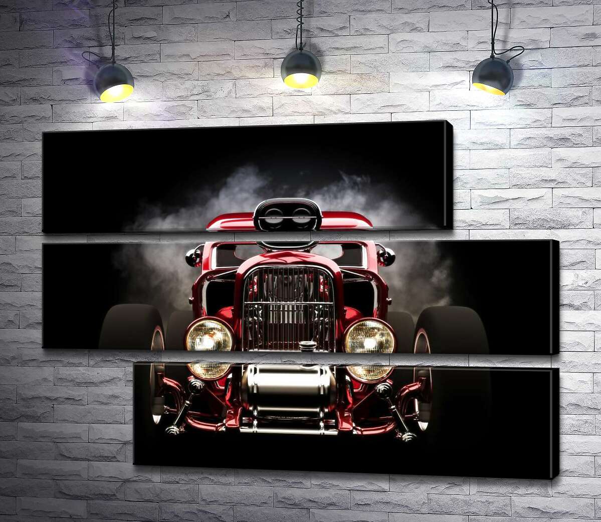 модульная картина Багровый бампер автомобиля Хот-род (Hot rod) (Модуль №16)