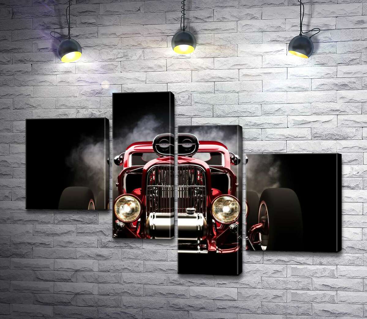 модульная картина Багровый бампер автомобиля Хот-род (Hot rod) (Модуль №21)