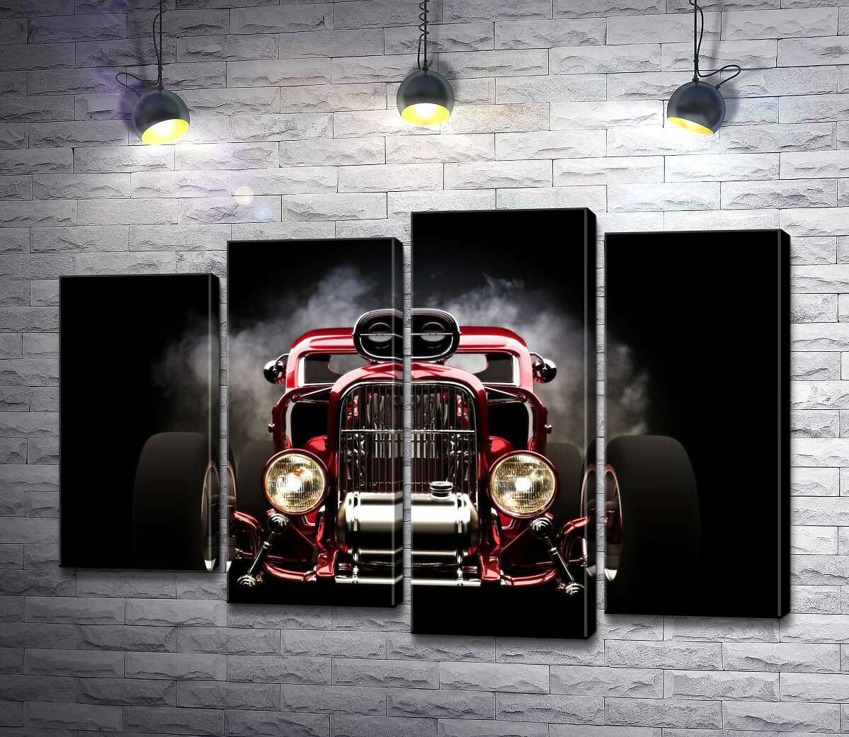 модульна картина Багряний бампер автомобіля Хот-род (Hot rod) (Модуль №3)