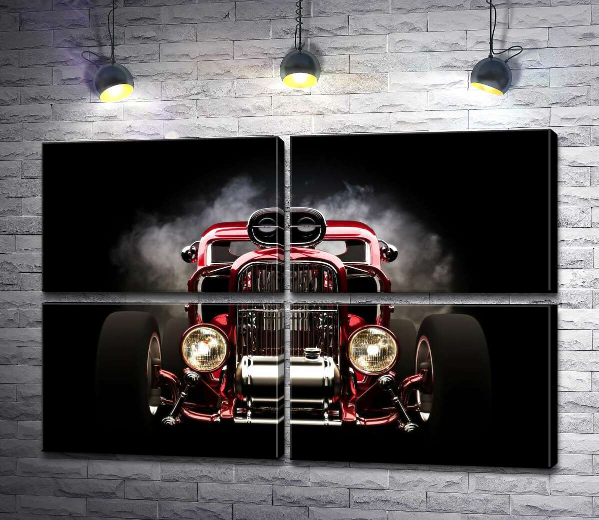 модульная картина Багровый бампер автомобиля Хот-род (Hot rod) (Модуль №25)