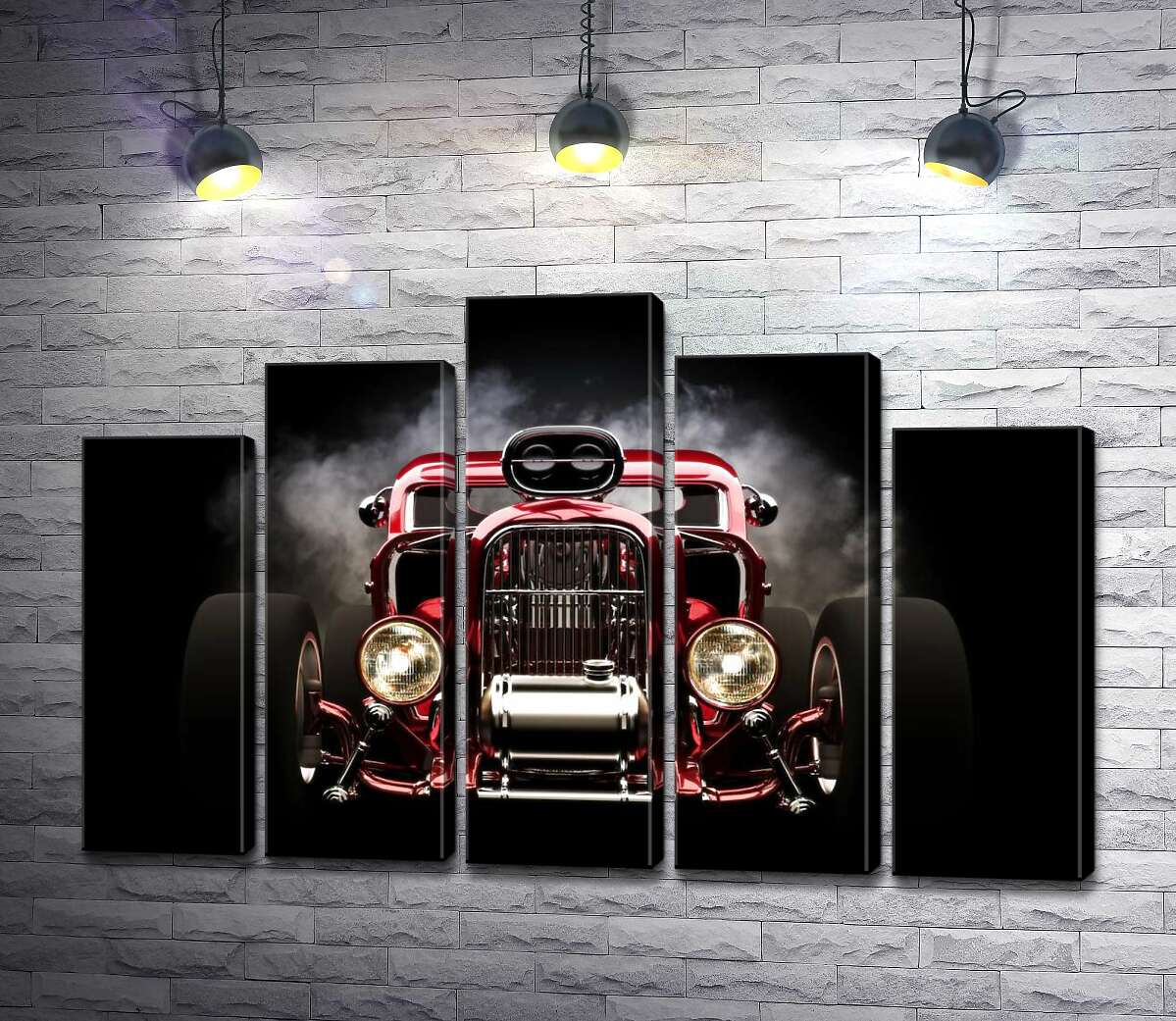 модульная картина Багровый бампер автомобиля Хот-род (Hot rod) (Модуль №29)
