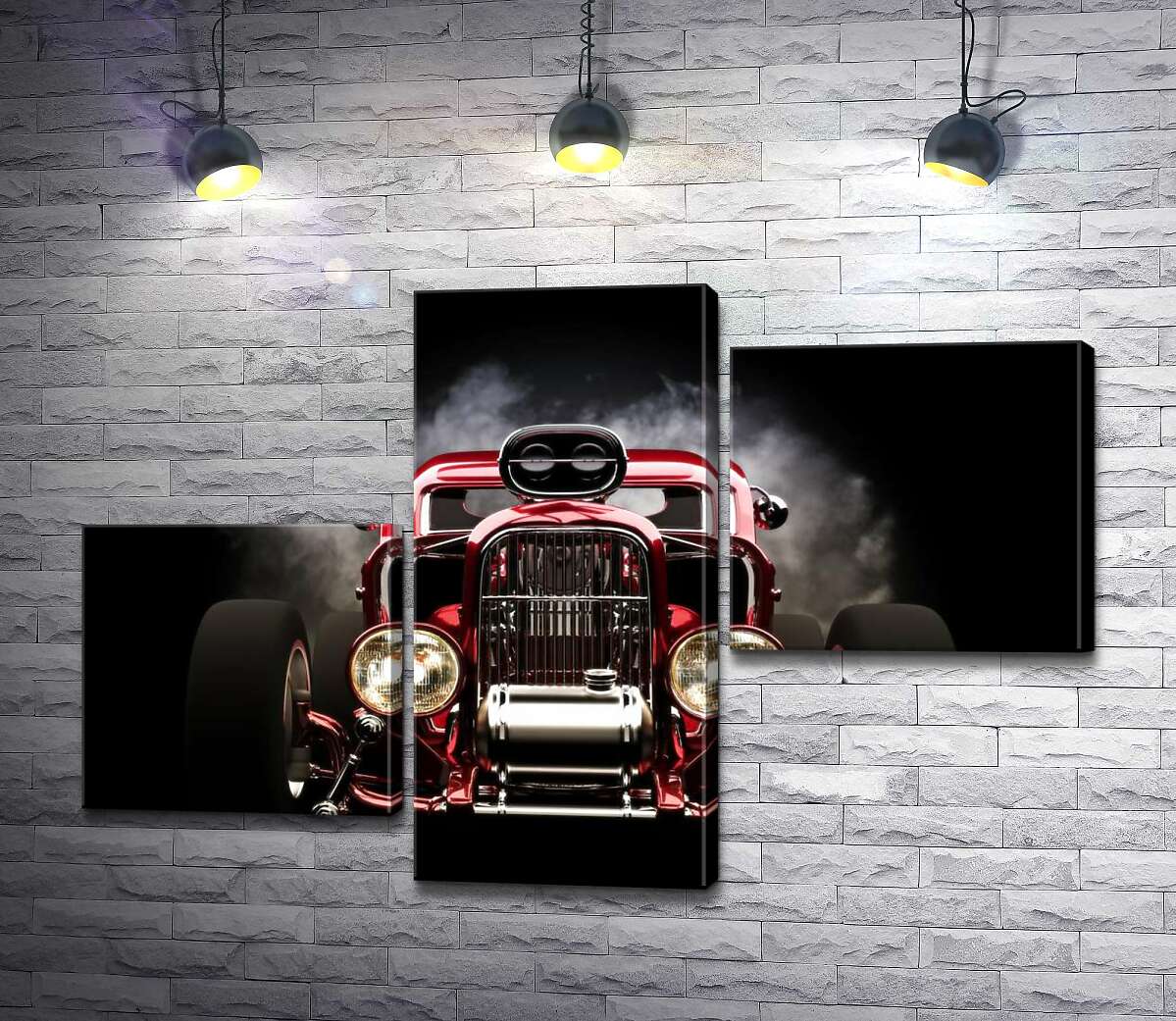 модульна картина Багряний бампер автомобіля Хот-род (Hot rod) (Модуль №12)